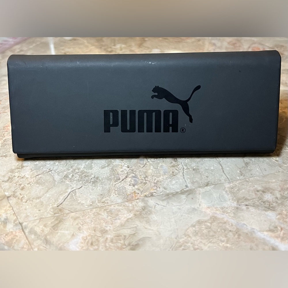 Black PUMA Folding Triangle Sunglass/ Glasses Case, Collapsible Flat - CASE ONLY